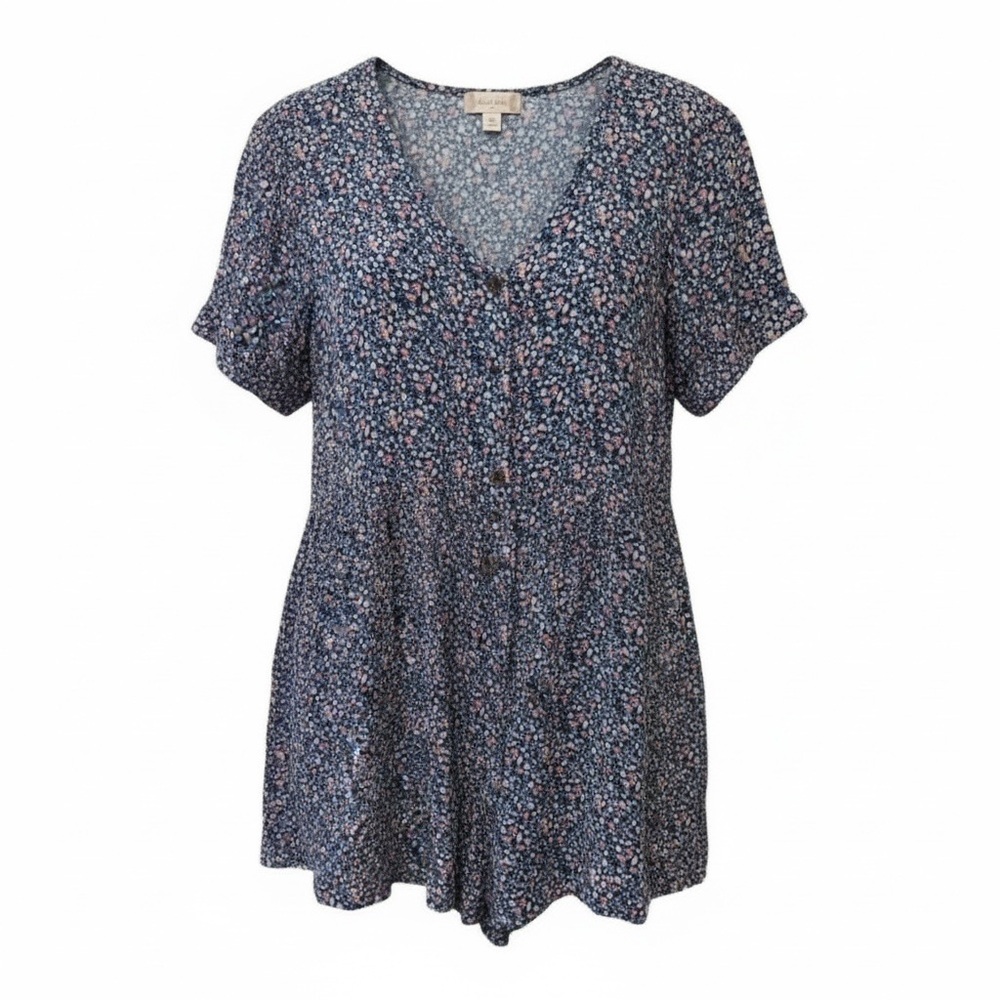 Altar’d State blue floral romper, medium